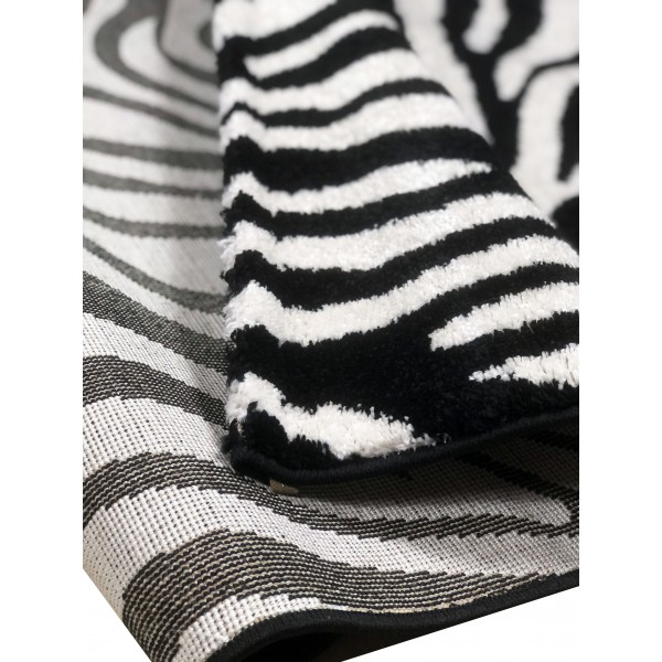 Tappeto zebrato zebra bianco nero cm75x140 polypropilene :: Easy Home Store