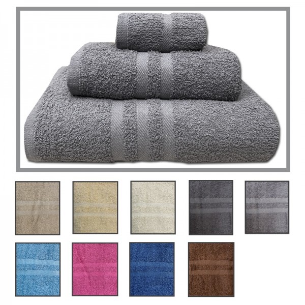 Asciugamani bagno set 6 pezzi 3 grandi 3 piccoli Vari Colori 100% cotone